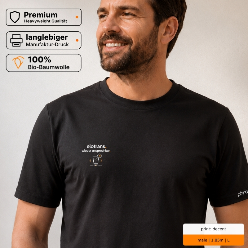 Premium T-Shirt mit „elotrans. wieder ansprechbar.“ Statement